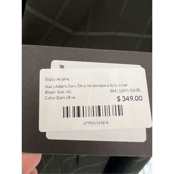 Stacy Adams NWT Men's olive green  Single Breasted Suit Jacket Blazer Size 42L - Picture 4 of 6